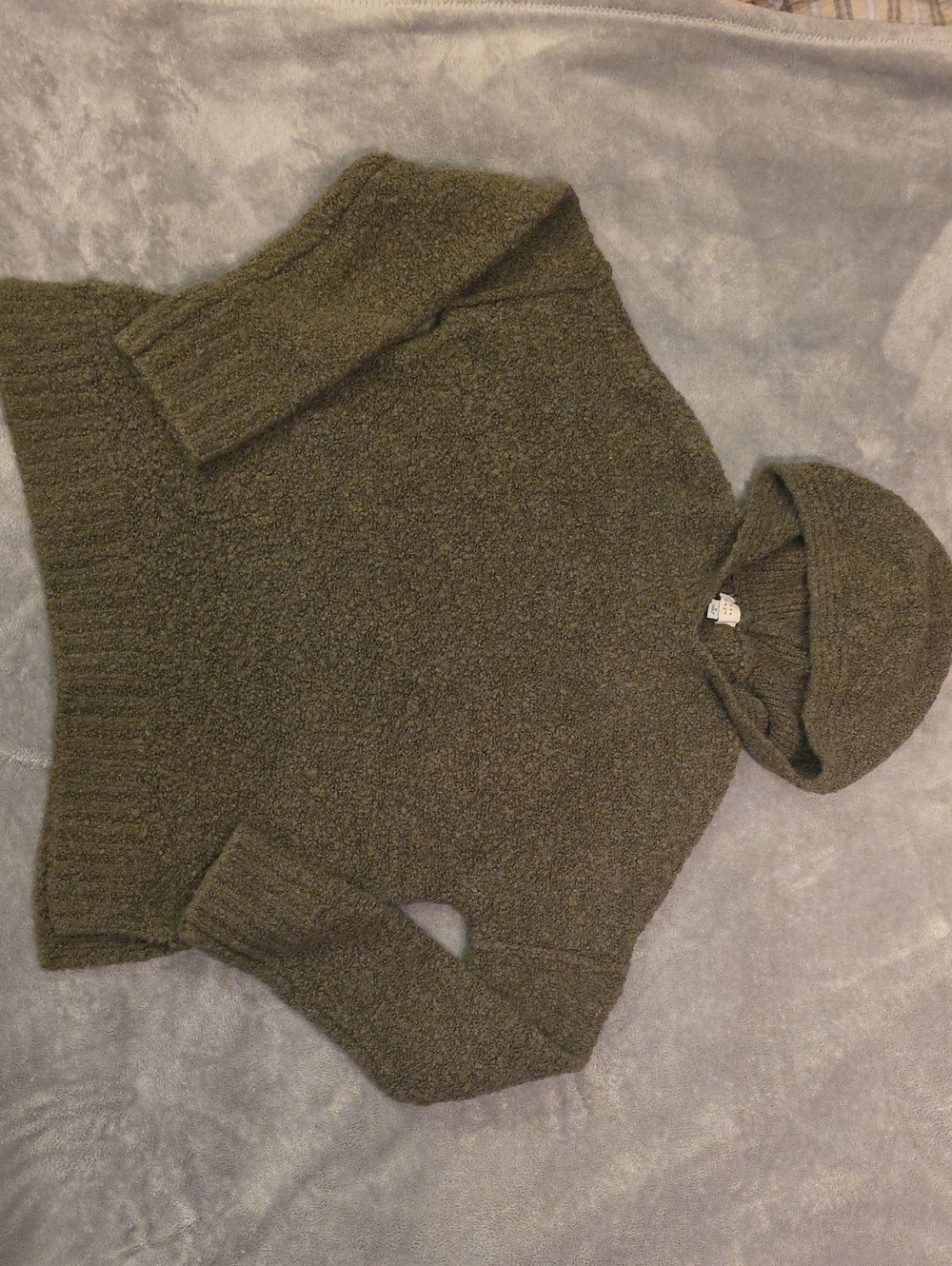 Olive Green Women's Hooded Sweater